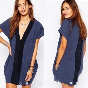 One Teaspoon Bangalow Linen Suede dress navy